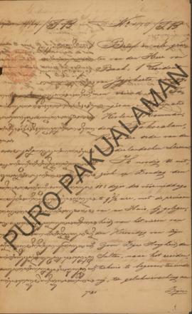 Perihal undangan dari Kangjeng Tuwen pan Bak Residen Yogyakarta kepada Kangjeng Pangeran Adipati ...