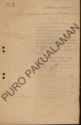 Nota dari Kepala Pakualaman Pangeran Adipati Ario Prabu Paku Alam kepada Controleur bij den Pestb...