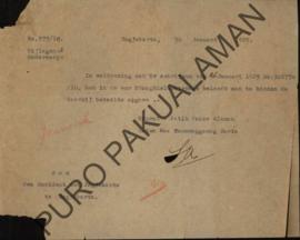 Surat dari Inspektur Pendidikan Teknis kepada Gubernur Jogjakarta, perihal mendirikan sebuah depa...