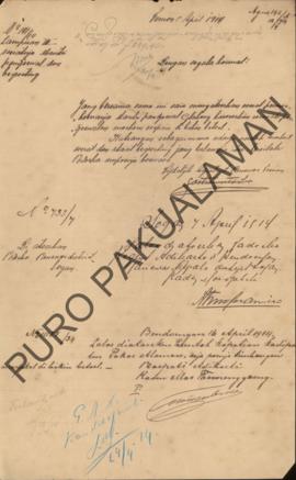 Surat dari staat begroting (anggaran negara) untuk permohonan dari adanya untuk perbaikan kerusak...