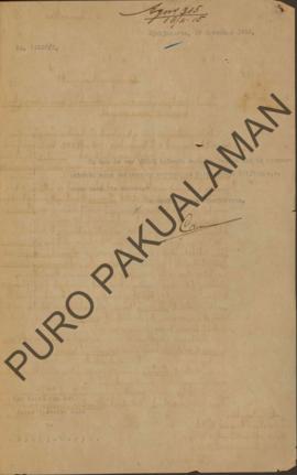 Surat No.14158/2 dari Resident Jogjakarta kepada Kepala Pakualaman memberitahukan bahwa besok pag...