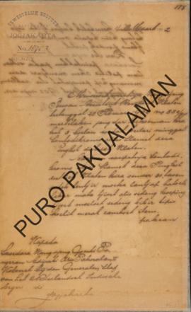 Resident Yogyakarta kepada Pakualaman VI. Surat tanggal 4 Maret 1902 tentang Pencarian pelarian t...