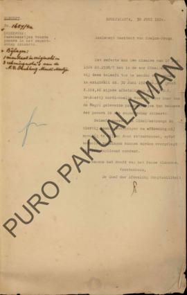 Surat dari Kepala Bagian Pertanggung Jawab Keuangan Pakualaman kepada Asisten Resident Kulonprogo...