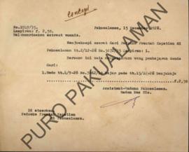 Surat dari Assistant-Wedono Pakualaman Raden Mas Rio kepada Paduka Prentah Kepatihan di Pakualama...