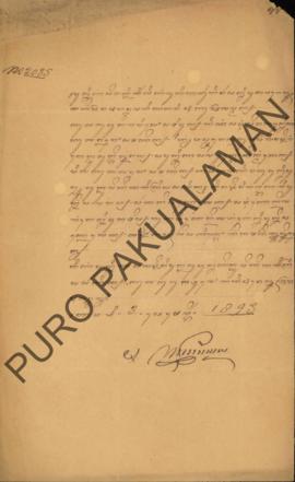 Surat pemberitahuan (laporan) kepada Parentah Ageng Pradata Dalem ing Nagari Pakualaman perihal s...