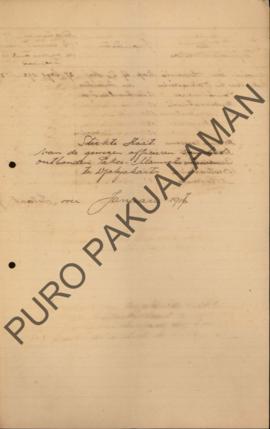 Daftar pasukan dari bekas petugas legiun pakualaman yang dibubarkan di Yogyakarta bulan Januari-A...