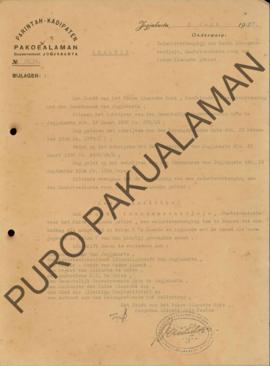 Surat Keputusan dari Kepala Paku Alaman Pangeran Adipati Ario Prabu Soejodilogo perihal kanaikan ...