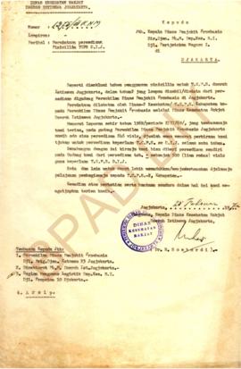 Surat dari Pengawas, Kepala Dinas Kesehatan Rakyat DIY kepada Kepala Dinas Penyakit Frambasia Dir...