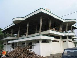 Tempat Ibadah  Masjid Bawuran di Dusun Bawuran, Pleret, Bantul yang belum selesai dibangun rusak ...