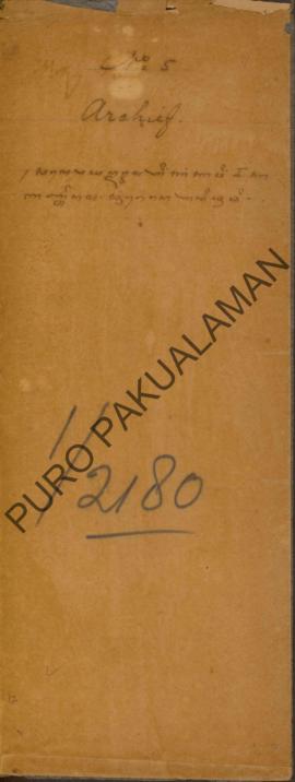 Surat dari Goder Aleksander Gerar Pilip Baron pan der Kapelan perihal pemberian gelar Adipati kep...