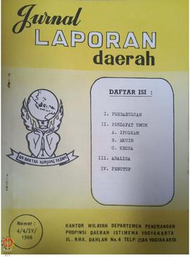 Jurnal Laporan Daerah Nomor : 4/4/IV/1988 Analisa Situasi Pendapatan Umum Bidang  Bidang IPOLKAM ...