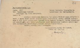 Surat dari Wedana bag. Wiyata Praja Pakualaman kepada Paniradya Wiyata Praja Kasultanan di Yogyak...