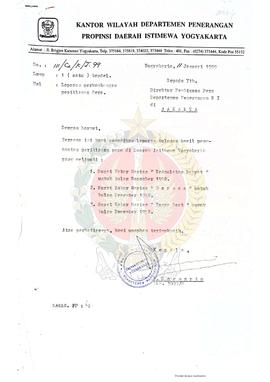 Bendel Laporan Bulanan Perkembangan Iklan Pers Daerah Istimewa Yogyakarta untuk bulan November da...