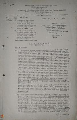 Surat Edaran Kantor Bendahara Negara Kelas A Yogyakarta Nomor : 12/SE/1973 Tanggal 7 Mei 1973 per...