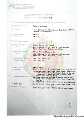 982 Berkas Surat Pernyataan dari Ketua Yayasan As-Sunah tentang Penerbitan Khusus Majalah Safaly ...