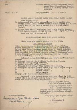Surat Kekancingan Bupati Pepatih Dalem ing Praja Pakualaman tentang mengalih tugaskan R.S. Harjas...