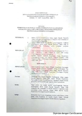 Surat Keputusan Kepala Kantor Wilayah Departemen Penerangan Daerah Istimewa Yogyakarta Nomor : 07...