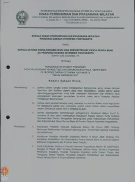 Surat Keputusan Kepala Dinas Pemukiman dan Prasarana Wilayah Provinsi Daerah Istimewa Yogyakarta ...