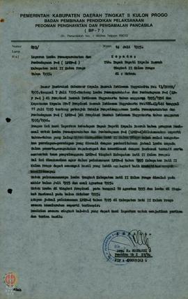 Surat dari Badan Pembinaan Pendidikan Pelaksanaan Pedoman Penghayatan Pancasila No. 893/ tanggal ...