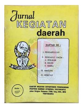 Jurnal Kegiatan Daerah Analisa Situasi Pendapatan Umum  Bidang IPOLKAM (Ideeologi Politik dan Kea...