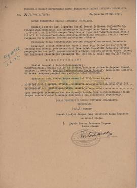 Turunan Sekolah Rakyat Dewan Pemerintah DIY Nomor : 15/D.Pem.D./OP/PA tentang keputusan mengangka...