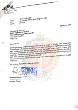 Berkas Surat Konfirmasi Terhadap Kebenaran Pernyataan Gusdur dalam berita Surat Kabar Harian Bern...