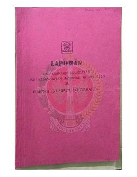 Laporan Pelaksanaan Peringatan Hari Kebangkitan Nasional 20 Mei 1996 di Daerah Istimewa Yogyakart...