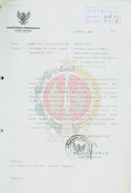 Berkas Surat Keputusa Menteri Penerangan Republik Indonesia Nomor : 2398/SK/ DITJEN PPG/STT/1998 ...
