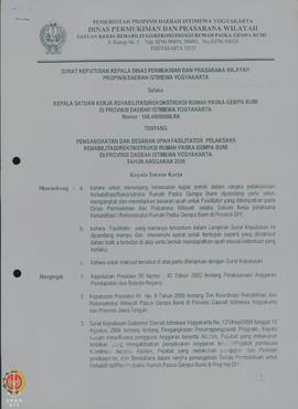 Surat Keputusan Kepala Dinas Pemukiman dan Prasarana Wilayah Provinsi Daerah Istimewa Yogyakarta ...