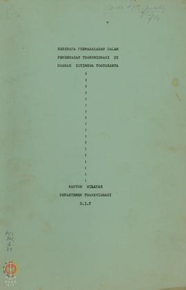 Buku Berisi Beberapa Permasalahan dalam Pengerahan Transmigrasi di Daerah Istimewa Yogyakarta.