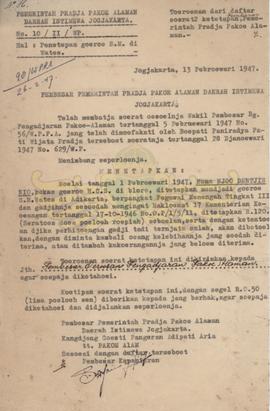 Surat Pemeritah Praj Pakualaman DIY tentang penetapan guru Sdr. Nona Njoo Dentjis Nio bekas guru ...