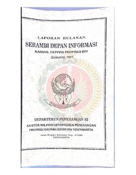 Laporan Bulanan Serambi Depan Informasi Kantor Wilayah Departemen Penerangan Provinsi Daerah Isti...