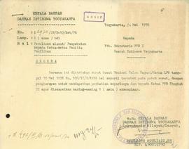 Penulisan alamat dan susunan kepanitiaan Pemilihan Umum 1977 se Indonesia dari Mendagri