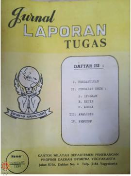 Buku Jurnal Laporan Tugas Kantor Wilayah Departemen Penerangan Provinsi Daerah Istimewa Yogyakart...