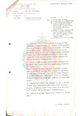 Surat dari Letnan Kolonel Infantri Soesila Darmadji Ketua Seksi Penerangan dan Dokumentasi Paniti...
