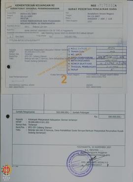 Surat Perintah Pencairan Dana (SP2D) Nomor : 609200H/030/118 tanggal 04-12-2007 Belanja lain-lain...