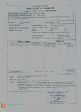 Surat Perintah Membayar Nomor : 00242/XII/2006, tanggal 19 Desember 2006 pembayaran invoice I, II...