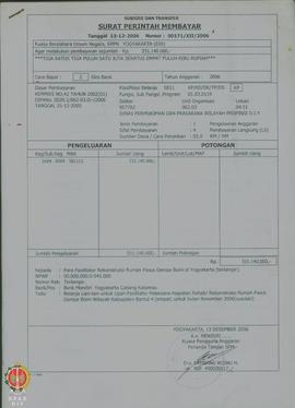 Surat Perintah Membayar Nomor : 00171/XII/2006 tanggal 13 Desember 2006 belanja lain-lain untuk u...