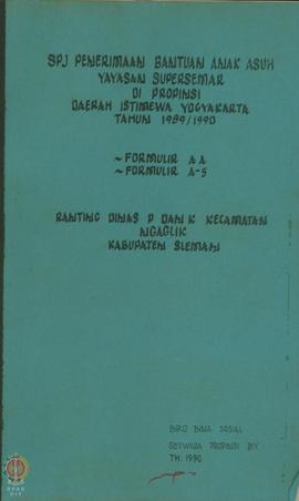 Bukti penerimaan bantuan anak asuh Yayasan Supersemar dari Biro Bina Sosial Setwilda Propinsi DIY...