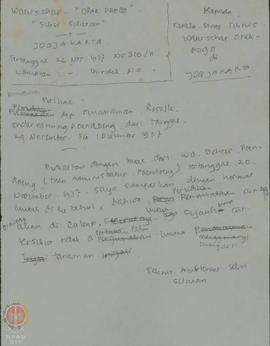 Surat dari Seksi Selatan Waterschap “Opak-Progo” kepada Kepala Dinas Teknis Waterschap “Opak-Prog...