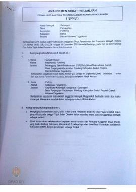 Amandemen Surat Perjanjian Penyaluran Bantuan Rehabilitasi dan Rekonstruksi Rumah (SPPB),  Nama K...