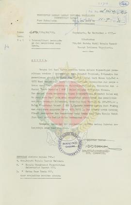 Pemberitahuan hasil pemeriksaan keuangan intensifikasi Ipeda 1975 terhadap wilayah kelurahan di K...