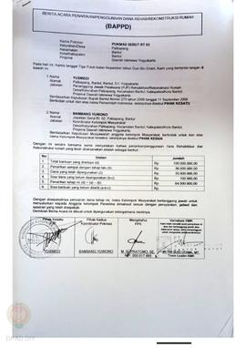Berita Acara Penarikan/Penggunaan Dana Rehabilitasi/Rekonstruksi Rumah (BAPPD) Rusak Berat, Nama ...