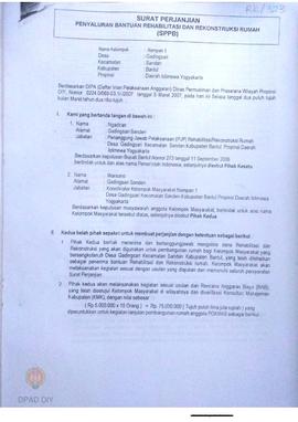 Surat Perjanjian Penyaluran Bantuan Rehabilitasi dan Rekonstruksi Rumah (SPPB),  Nama Kelompok Na...