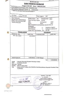 Surat Perintah Pencairan Dana kepada Kelompok Masyarakat Kabupaten Kulon Progo untuk Belanja Lain...