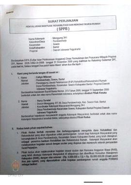 Surat Perjanjian Penyaluran Bantuan Rehabilitasi dan Rekonstruksi Rumah (SPPB),  Nama Kelompok Mo...
