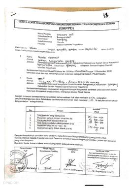 Berita Acara Penarikan / Penggunaan dana Rehab / Rekonsiliasi Rumah ( BAPPD ) untuk Rumah Rusak B...