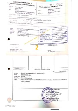 Surat Perintah Pencairan Dana kepada Kelompok Masyarakat Kabupaten Sleman untuk Belanja Lain-lain...