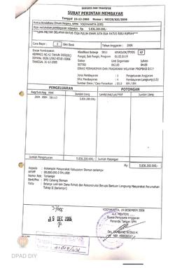 Surat Perintah Pencairan Dana kepada Kelompok Masyarakat Kabupaten Sleman untuk Belanja Lain-lain...