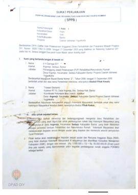 Surat Perjanjian Penyaluran Bantuan Rehabilitasi dan Rekonstruksi Rumah (SPPB), Nama Kelompok Mas...